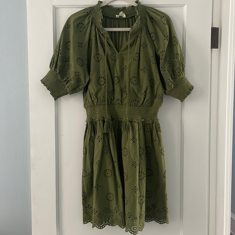 Roller Rabbit Astra Eyelet Fiorella Dress - Olive
